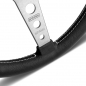 Preview: Momo Prototipo Steering Wheel (37 mm Dish), Black Leather, Aluminium Spokes - 37 cm