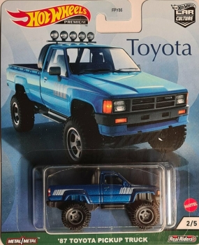 1/64 Hot Wheels Toyota 87 Pick Up Truck 2/5 Metal/Metal Real Riders Car Culture