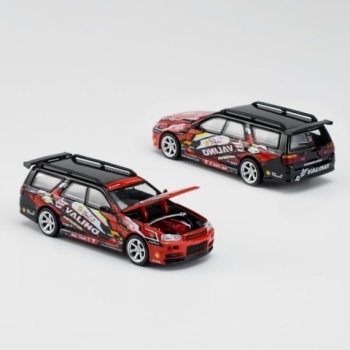 1/64 Nissan Stagea WGNC34 + R34 GT-R Front Valino Special - PopRace