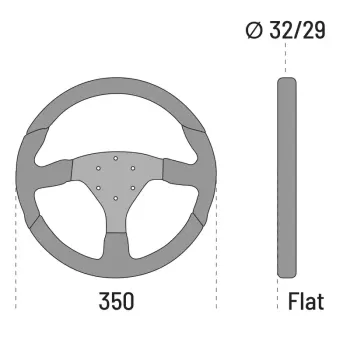 Sparco L505 Flach Sport Lenkrad 350mm - TÜV