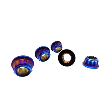 Titanium M10 Sprocket Bi Hex 12 pt Lock Nuts 6 pieces Nut - Rison