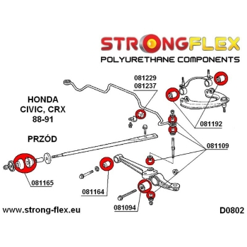 Honda CRX 88-91 / Civic 88-91 Suspension Bushing Kit SPORT STRONGFLEX PU 086130B