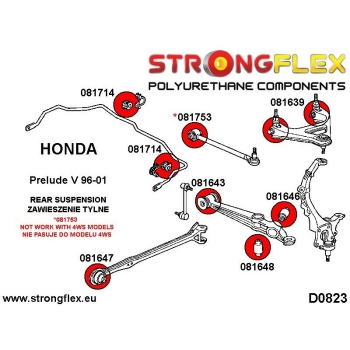 Honda Prelude SH V 96-01 Suspension Bushing Kit STREET STRONGFLEX PU 086206B