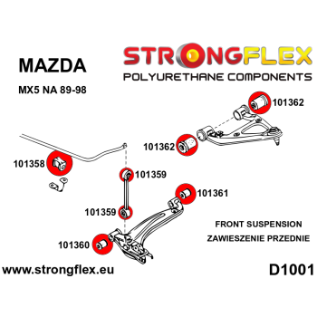Mazda MX-5 NA 89-98 Suspension Bushing Kit SPORT STRONGFLEX PU 106128A