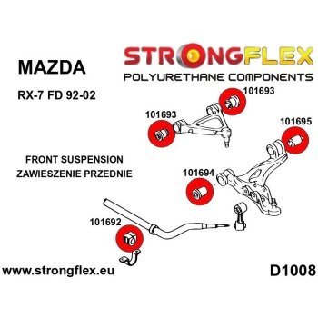 Mazda RX-7 FD 92-02 Suspension Bushing Kit Sport STRONGFLEX PU 106181A