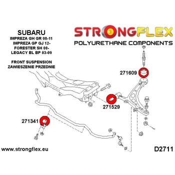Subaru Impreza GR GP GJ GH Exiga Suspension Bushing Kit STREET STRONGFLEX PU 276166B
