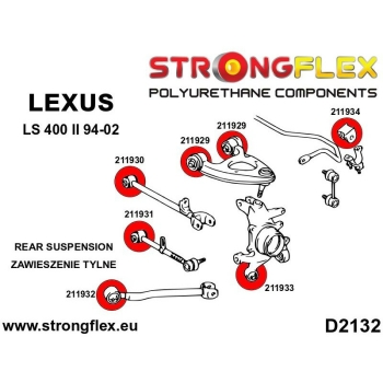 Lexus LS400 II UCF20 94-00 Suspension Bushing Kit SPORT STRONGFLEX PU 216250A