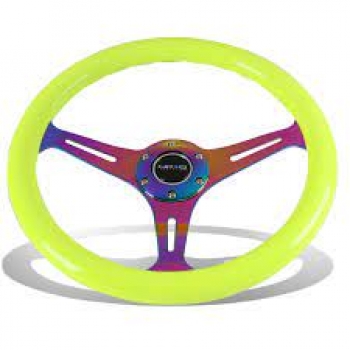 NRG Lenkrad 350mm 38mm Neon Holz Pink / Lila / Gelb / Orange