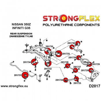Nissan 350Z G35 Fahrwerk Buchsen Kit SPORT STRONGFLEX PU 286199A