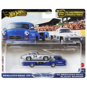 Hot Wheels 1/64 Mercedes-Benz 300 SL + '55 Mercedes -Benz Blue Miracle