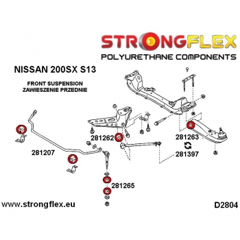Nissan 180SX 240SX S13 88-93 Silvia Suspension Bushing Kit SPORT STRONGFLEX PU 286084A