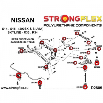 Nissan S14 S15 Silvia 200sx Suspension PU Bushing Kit SPORT Complete STRONGFLEX 286116A