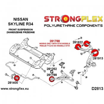 Nissan Skyline R33 R34 RWD Suspension Bushing Kit SPORT STRONGFLEX PU 286217A