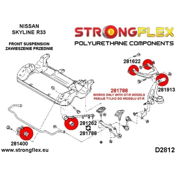Nissan Skyline R33 R34 RWD Fahrwerk Buchsen Kit STREET STRONGFLEX PU 286217B