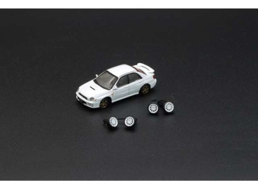 1/64 Subaru Impreza WRX JDM RHD Bug Eye  + Wheels Weiss - BM Creations