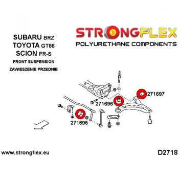 Toyota GT86 Subaru BRZ FR-S Suspension PU Bushing Kit SPORT Complete STRONGFLEX 276194A