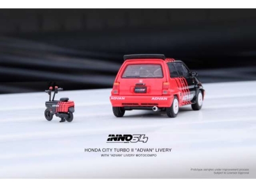 1/64 1984 Honda City Turbo II *Advan* with Advan Livery Motocompo - INNO64