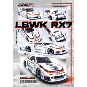 1/64 Mazda RX7 FD3s LBWK Liberty Walk Super SIlhoutte White - Inno64