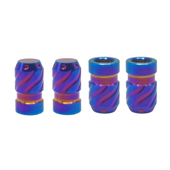 Real Titanium Swirl Valve Caps - Rison