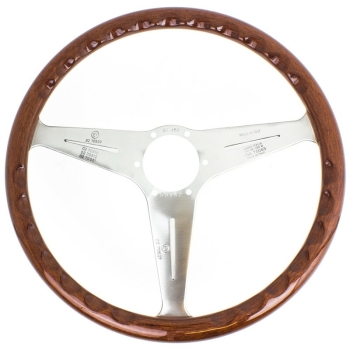 Nardi Classic ND39 ABE Steering Wheel, Wood, Satin Spokes, 45 mm Dish