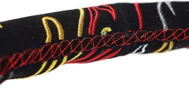 Preview: NRG Innovations Lenkrad Rote Kreuzstichnaht Ryan Litteral Signature Scare Money Don't Make Money Flammen-Stickerei Schwarz - Schwarz 350mm Alcantara