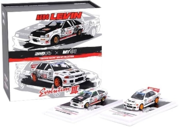 1/64 Toyota Corolla Levin AE86 #326 & Mitsubishi Lancer EVO III #963 *Trackerz Racing* Set - INNO64