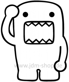 Domo-Kun Groß S/W Aufkleber Decal