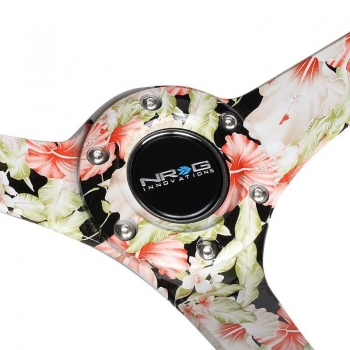 NRG Lenkrad 350mm 76mm Blumen Neo Chrome / Schwarz