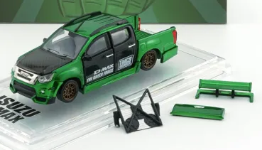 1/64 BM Creations ISUZU 2018 D - MAX Low Rider Metallic Green (TMSC2025)