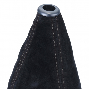 Schaltsack Kunst-Wildleder Schwarz mit farbiger Naht