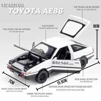 1/32 Toyota AE86 Trueno Model Fujiwara Initial-D With Lights