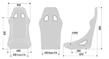 Sparco Sprint Sky Leder FIA Bucket Seat