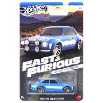 Hot Wheels 1/64 F&F 1970 Ford escort RS1600, blue
