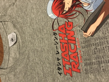 Itasha Racing "Girl And Rim" T-Shirt Grau