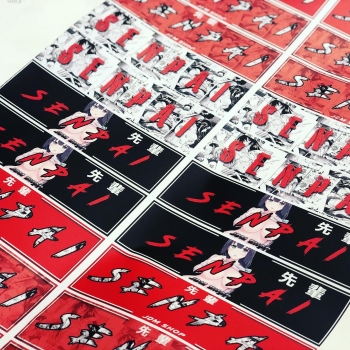 Preview: "SENPAI" Light Red Matt Japan Style Decal