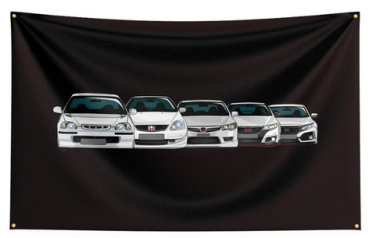 Banner Honda Civic Family White 90cm x 150cm
