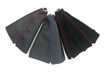 Schaltsack Kunst-Wildleder Schwarz mit farbiger Naht