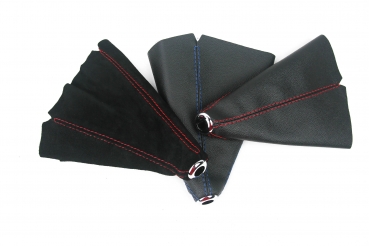 Schaltsack Kunst-Wildleder Schwarz mit farbiger Naht