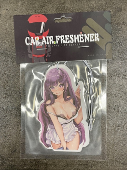 Girl With Purple Hair And Eyes Car Air Freshener - Strawberry
