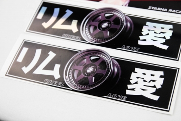 Japan Style Decal "WHEEL LOVE" Black
