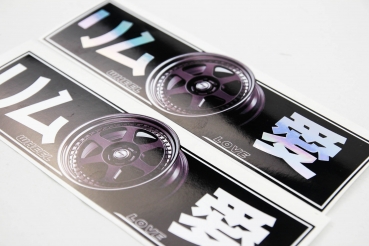 Japan Style Decal "WHEEL LOVE" Black