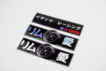 Japan Style Decal "WHEEL LOVE" Black