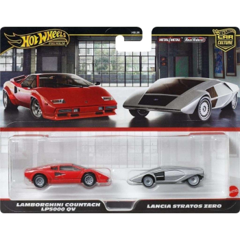 1/64 Lamborghini Countach LP5000 QV / Lancia Stratos Zero - Hot Wheels Premium