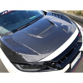 J's Racing Honda Civic FK8 Ventilated Hood Type-V FRP