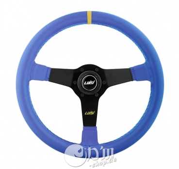 Luisi Mirage Race Yellow Marker Leather 350mm Steering Wheel TUV Approved
