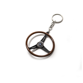 Steering Wheel Wood Keyring Nardi Style Black