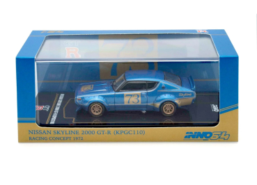1/64 INNO64 Nissan Skyline 2000 GT-R (KPGC110) Racing Concept 1972 Blue
