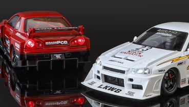 1/24 Nissan Skyline LBWK Red R34 GT-R With Lightning
