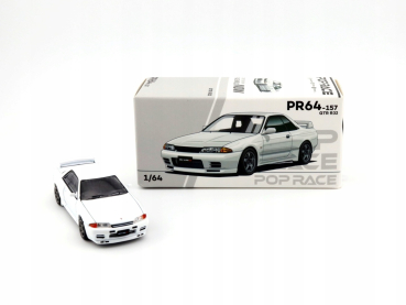 1/64 Nissan GTR R32 Crystal Weiß - Pop Race