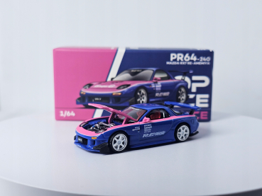 1/64 Mazda RX7 RE-AMEMIYA Widebody Blau/Pink - Pop Race
